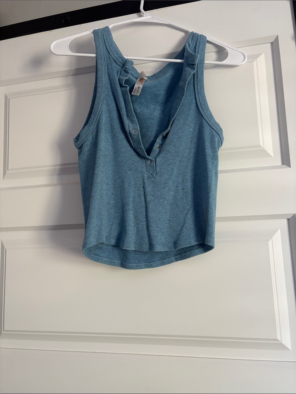 FP Movement by Free People Dusty Blue Henley Tank Top